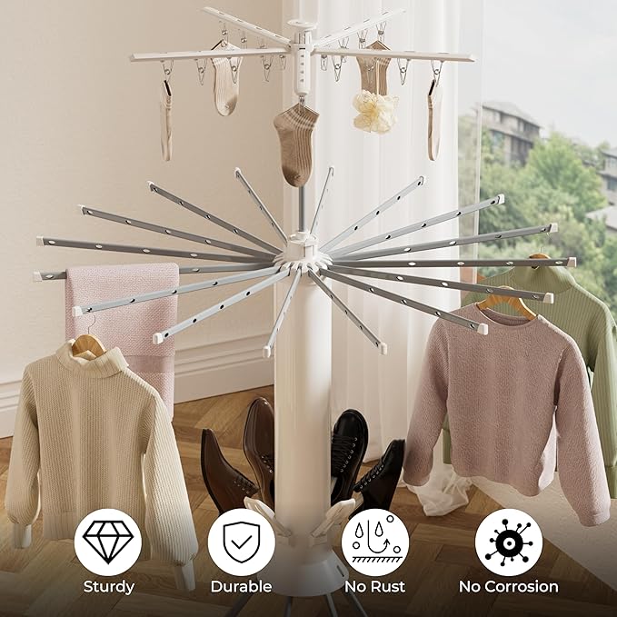 Clothes Drying Rack, 4-Legged Portable Drying Rack Clothing - Image 7