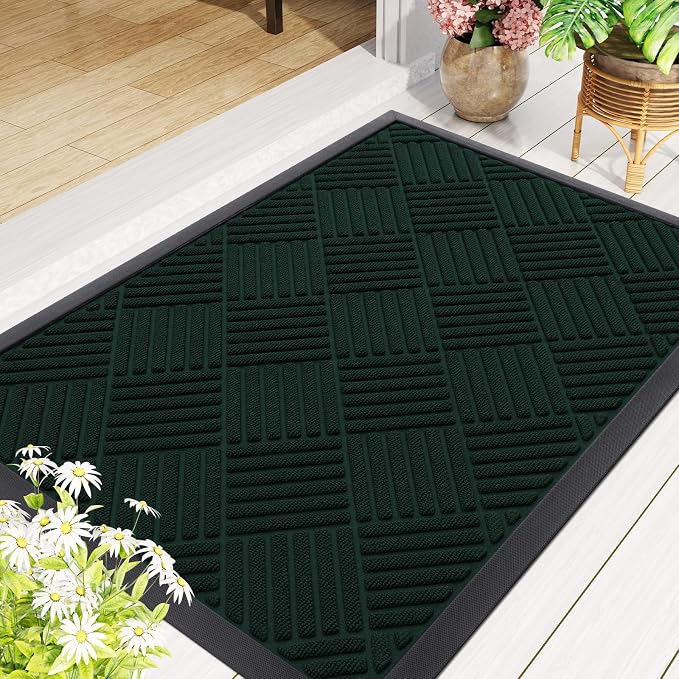 Smiry Front Door Mat Outside Entrance, Heavy Duty Outdoor Indoor Mat, Natural - Image 8