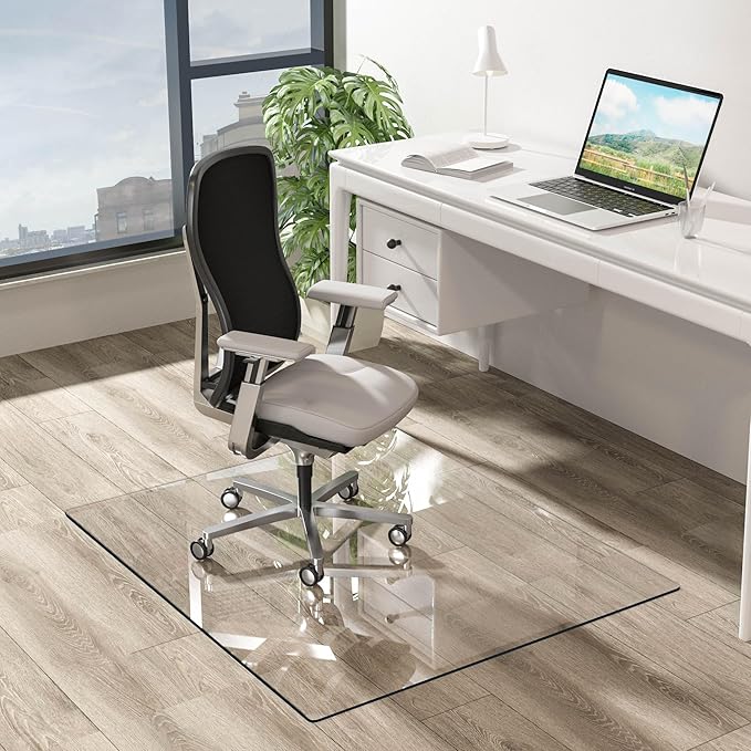 Office Chair Mat for Hardwood Floor, 1/8" Thick 46”x 60” Crystal Clear Hard - Image 2