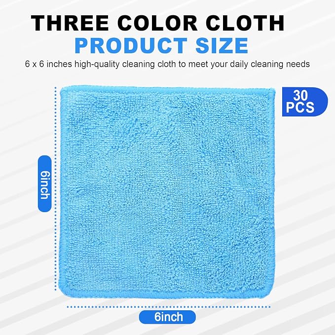 Tanlade Microfiber Cleaning Cloth 6"x6" Cleaning Rags Reasonable Kitchen Towels - Image 2