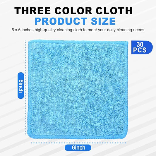 Tanlade Microfiber Cleaning Cloth 6"x6" Cleaning Rags Reasonable Kitchen Towels - Image 2