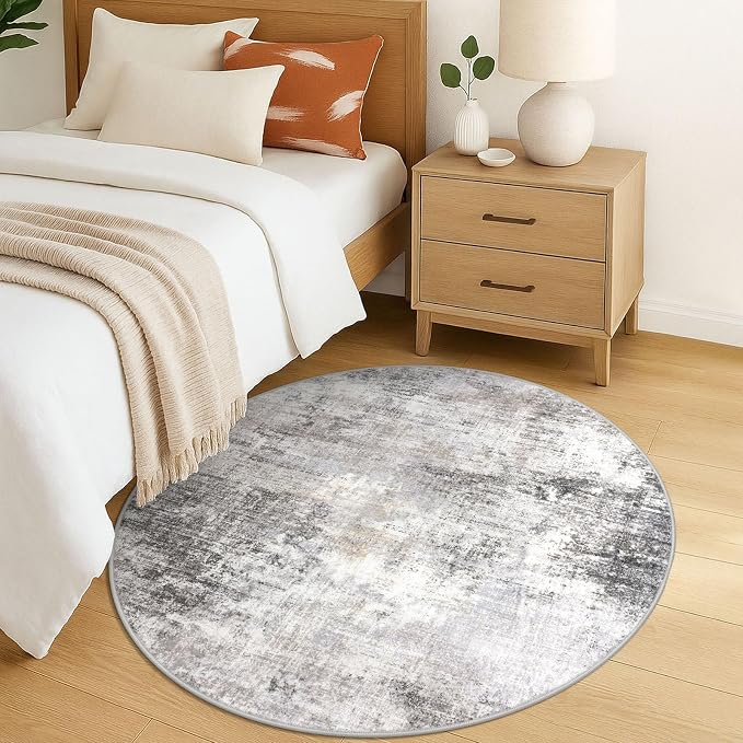 IOHOUZE Round Area Rug 5 Ft Circle Entryway Rugs Round Washable Door Mat Indoor - Image 8