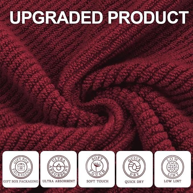 VOOVA & MOVAS Hand Towels for Bathroom Set of 4, Large 18" x 28" - Image 2