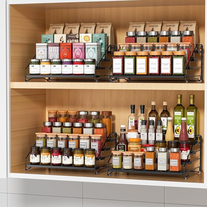 RCHYFEED Spice Rack Organizer for Cabinet Pantry, 4 Tier Spice Rack Countertop - Image 8