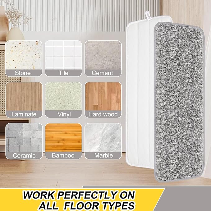 16.5 Inch Reusable Mop Pads Microfiber Spray Mop Replacement Heads - Image 4