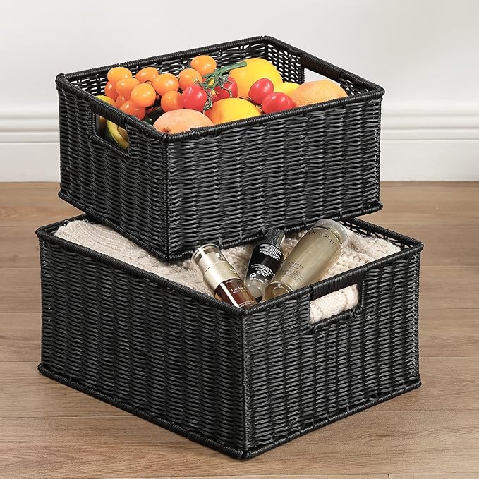 HOONEX Large Wicker Baskets for Storage, Plastic Baskets for Organizing - Image 5