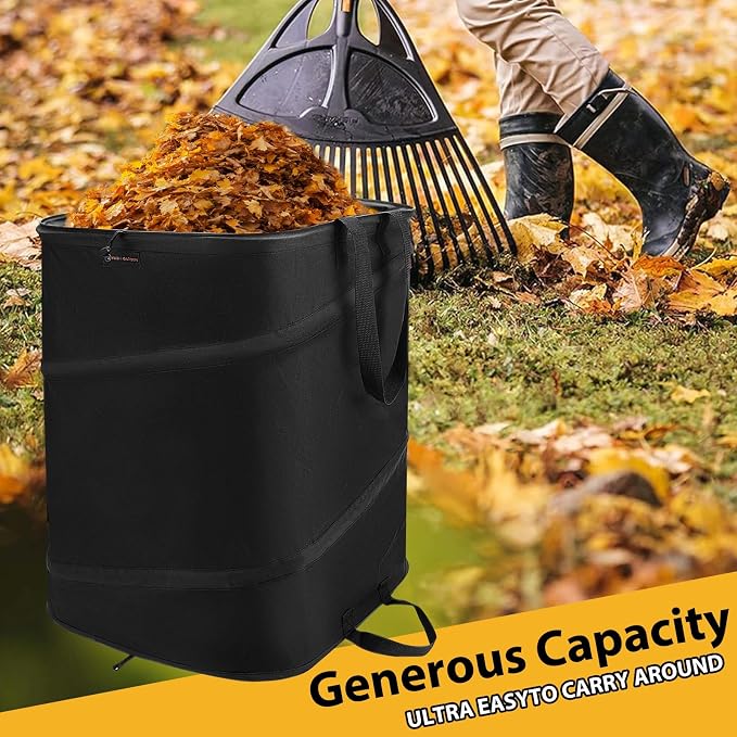 YUDI & GARDEN 46 Gallon Square Collapsible Yard Waste Bin｜Collapsible Trash - Image 6