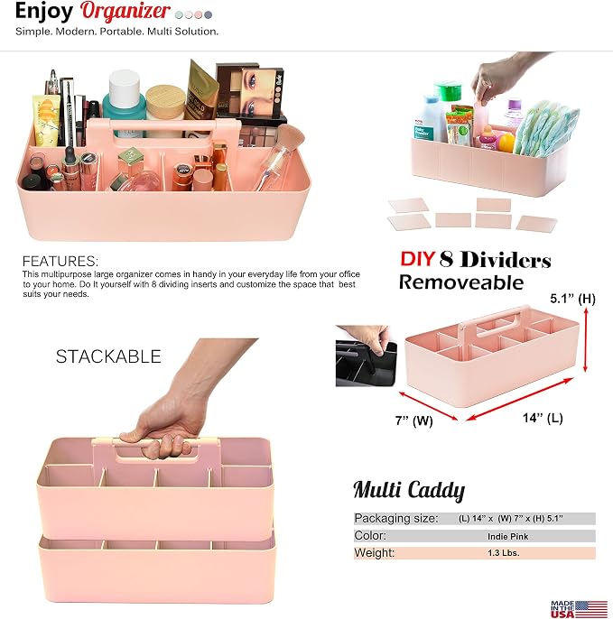 2 PACK - Portable DIY 8 Dividers Durable Plastic Organizer Tote Tool Home - Image 2