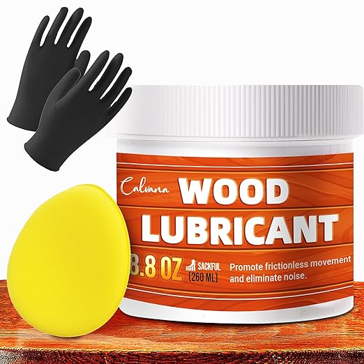 8.8oz Wood Wax for Home Projects, Door Hinge Lubricant, for Wood Drawer Slides by Calvana