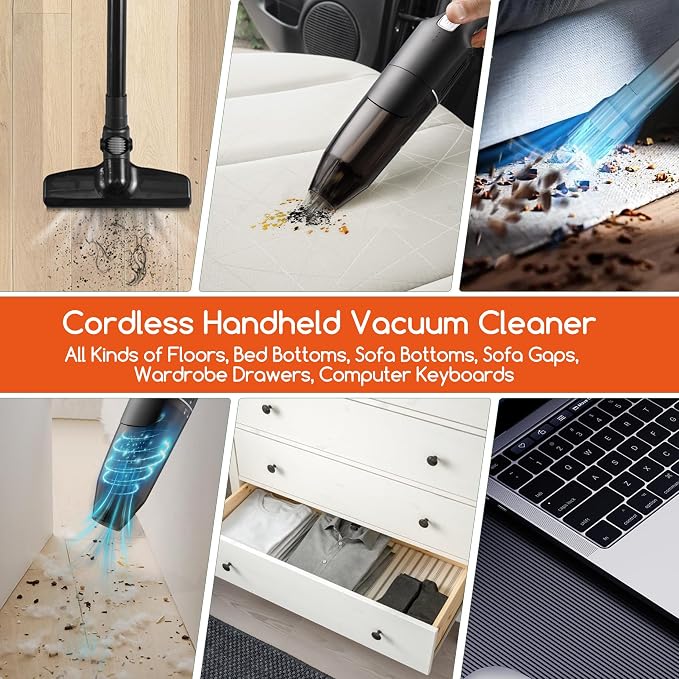 Cordless Stick/Handheld Vacuum Cleaner, 10-17Kpa 2-Level Powerful Suction - Image 5