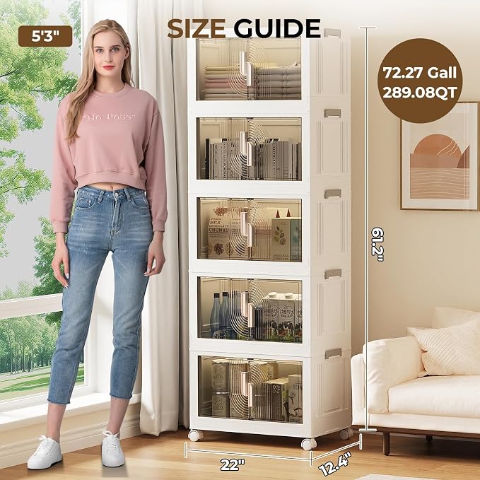 Elegant 5 Tiers Stackable Storage Bins - Image 2
