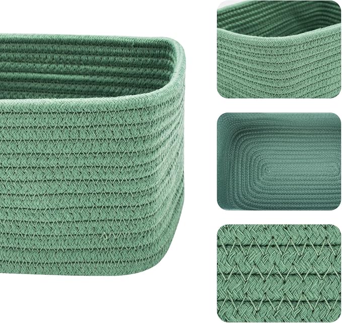 Small Storage Baskets for Organizing | Closet Organizer Bins | Shelf Toy Basket - Image 3