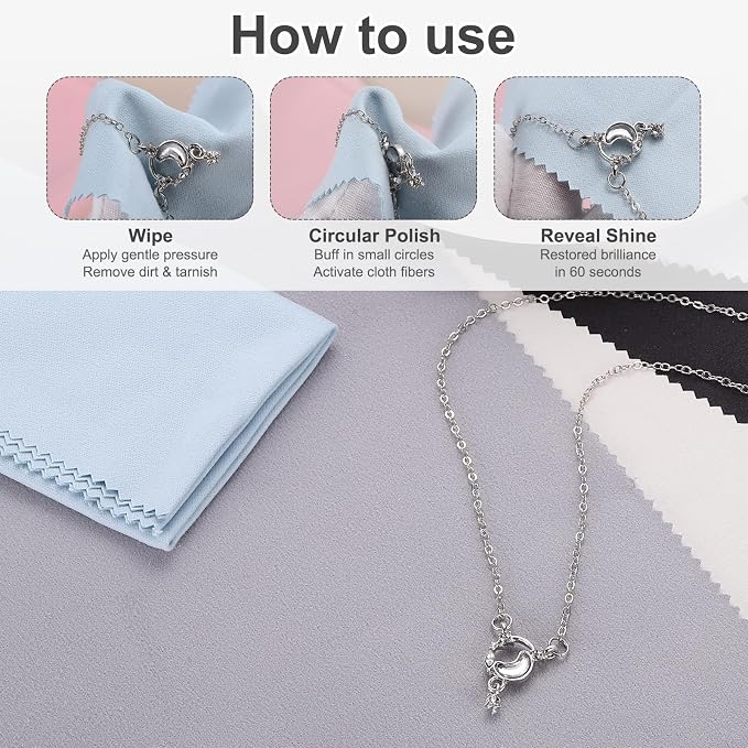 MECCANIXITY Jewelry Polishing Cloth 11.8x11.8 Inch Silver Polish Cleaning - Image 5