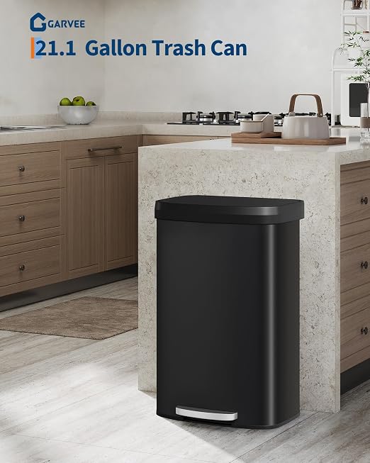 Garvee 21 Gallon / 80 Liter Metal Trash Can - Image 2