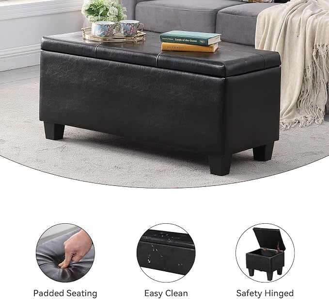 Storage Ottoman Set of 3, for Living Room Couch, End of Bed - Image 6