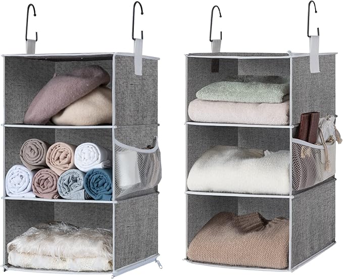 StorageWorks 6-Shelf Closet Organizers, Two 3-Shelf Separable Hanging Shelves by StorageWorks