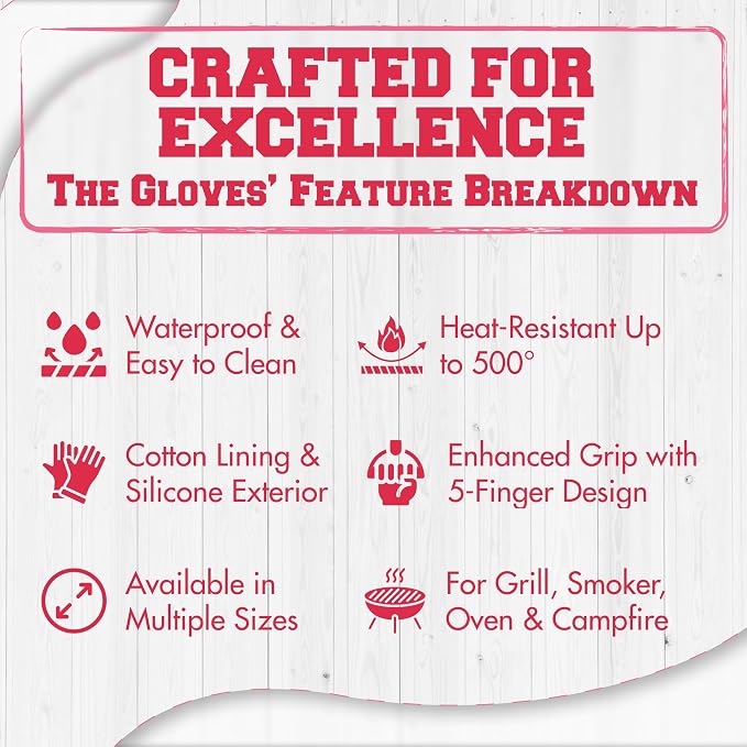 KITCHEN PERFECTION Silicone Smoker Oven Gloves - Image 9