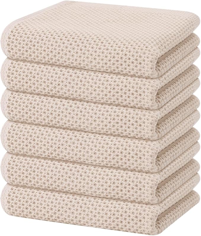 Homaxy 100% Cotton Waffle Weave Kitchen Dish Towels, Ultra Soft Absorbent Quick by Homaxy