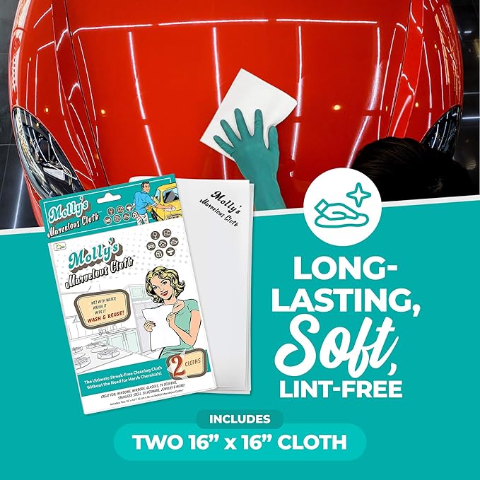 Molly's Marvelous Cloth, Streak-Free, Lint-Free Microfiber Cleaning Cloth - Image 4