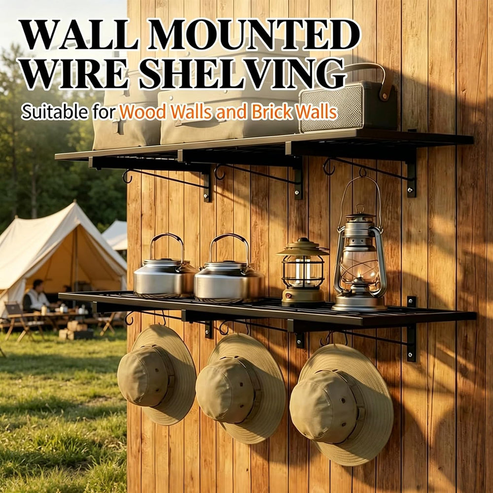 2-Pack Garage Wall Shelving, 46" × 12" Wall Mounted Floating Shelf,...