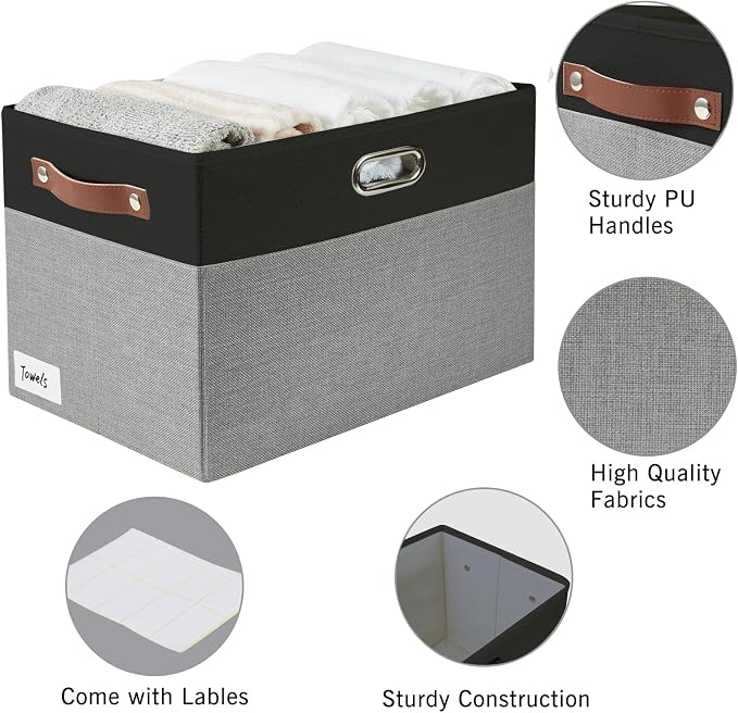 Large Collapsible Fabric Storage Bins - Image 3