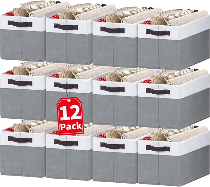 Criusia 12 Pack Large Storage Baskets by Criusia
