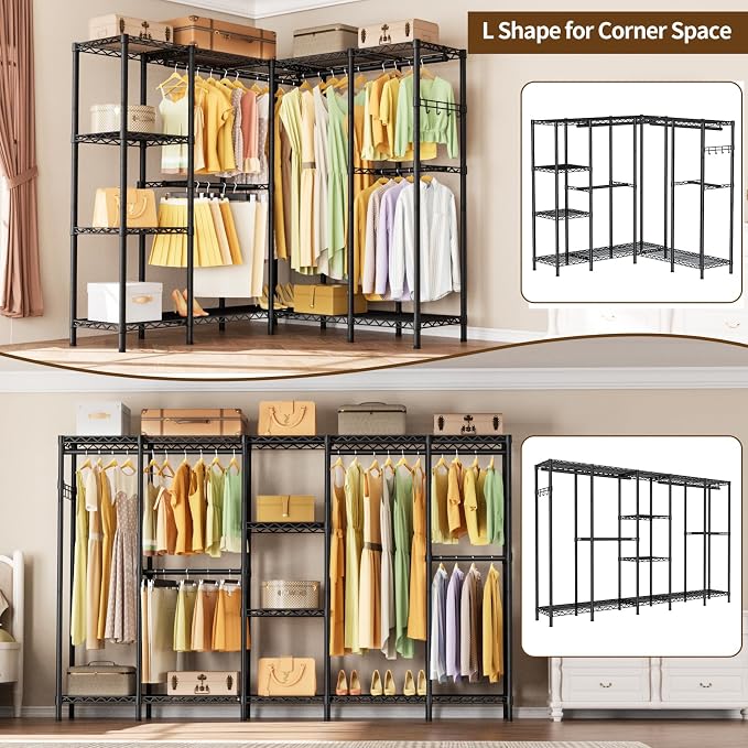L Shaped Heavy Duty Metal Clothes Rack - Image 6