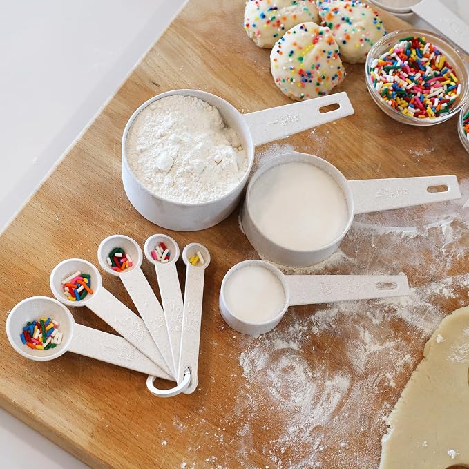 Beille Cream Wheat Straw Measuring Cups Spoons Set Cooking Baking Tools 10pc - Image 4
