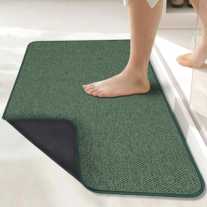 Bath Mat, Ultra Thin Bathroom Rugs, Rubber Bath Mats by BosapDirect