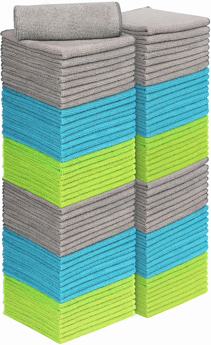 AIDEA Microfiber Cleaning Cloth-100PK, Soft Microfiber Towels by AIDEAHOME