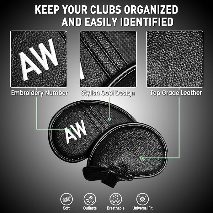 Amy Sport Golf Iron Head Covers Value 12 Pcs Set Thick Synthetic Leather - Image 3