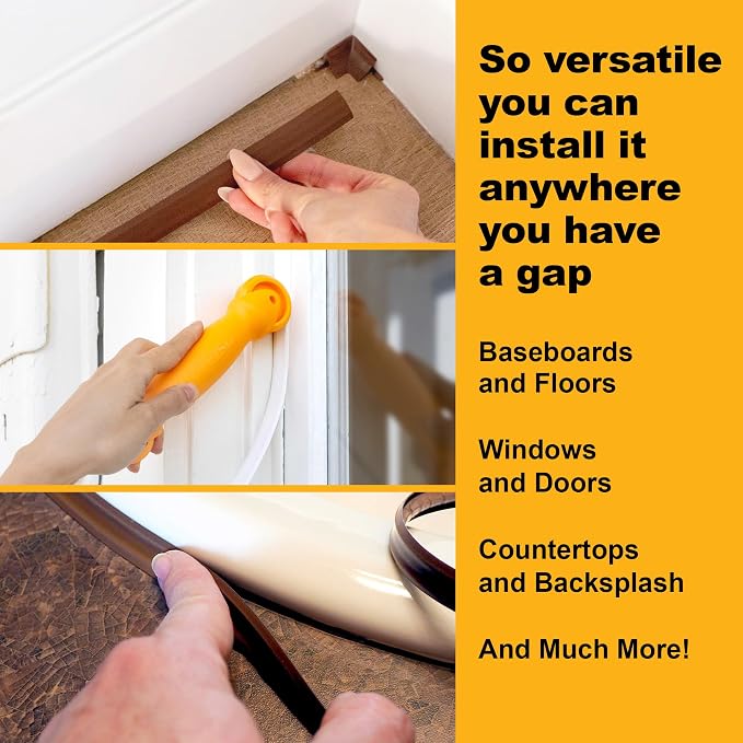 InstaTrim The Original Flexible Trim -10ft Dark Brown 3/4" Wide Caulk Tape - Image 5