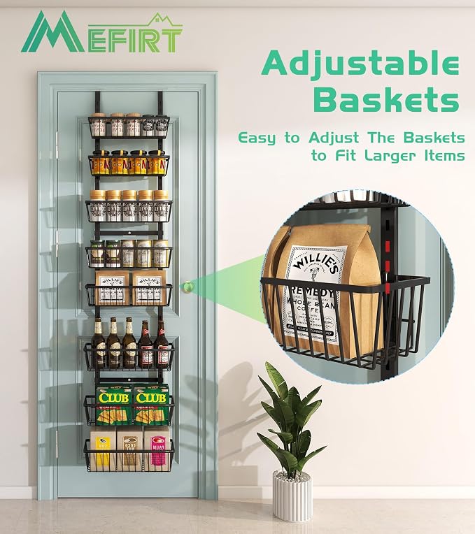12 Inch Wide Narrow Over The Door Pantry Organizer, Pantry Organization and - Image 3
