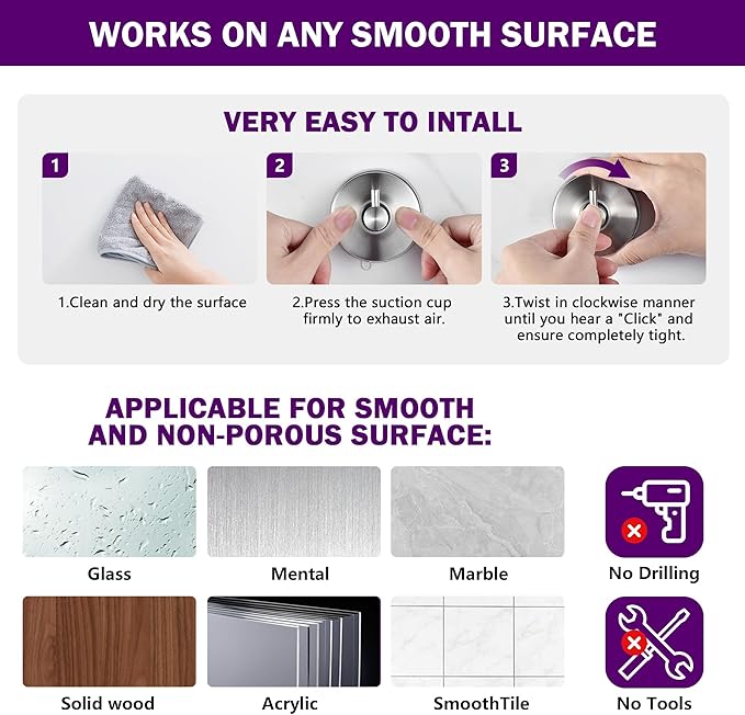 JOMOLA Brushed Stainless Steel Shower & Bathroom Hooks - Image 3