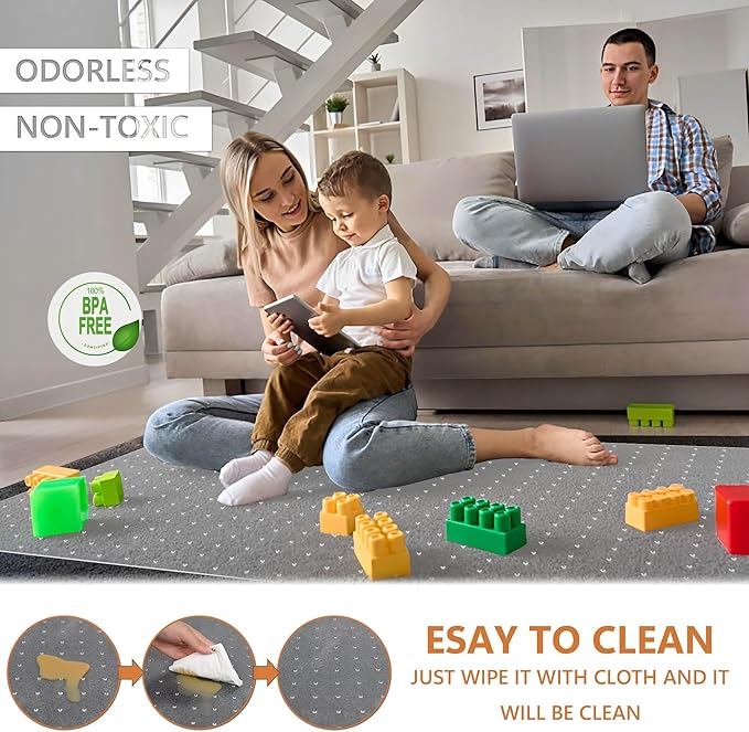Large Chair Mat for Carpet, Easy Glide Plastic Carpet Floor Protector Mat for - Image 5