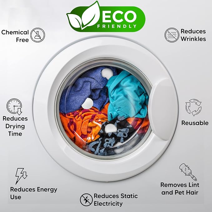RAYTRADE Wool Dryer Balls 6-Pack 100% Made of Organic New Zealand Wool Reduces - Image 3