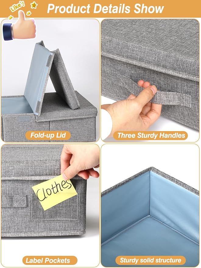 punemi Under Bed Storage With Lids, 2 Pack Large Underbed Storage Containers - Image 6