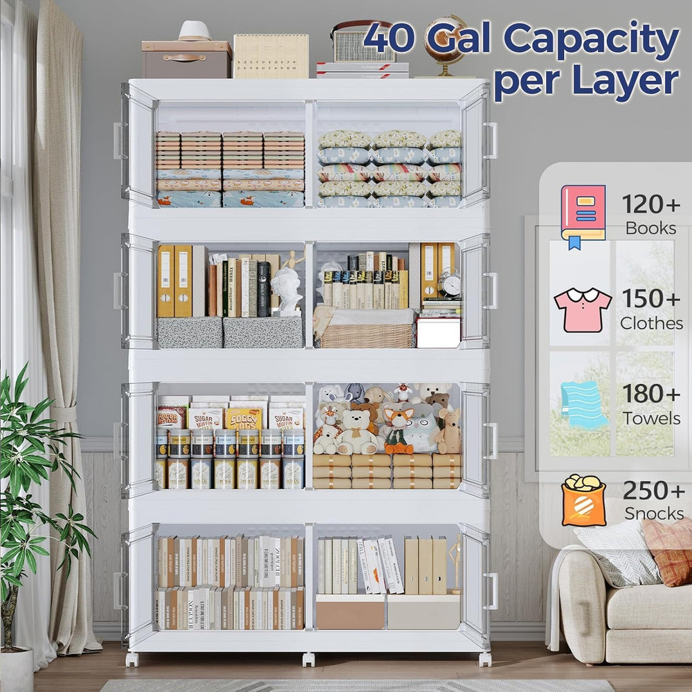 200Gal Stackable Storage Bins with Lid, 800Qt Extra Large Collapsible Storage...