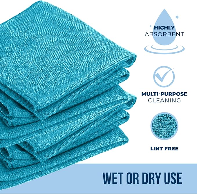 GREEN LIFESTYLE Chamois Cloth, Microfiber Cleaning Cloth 12 Pack, Borderless - Image 2