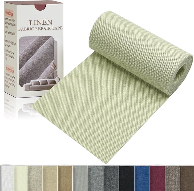 Linen Repair Tape 4x70 Inch Self-Adhesive Couch Patch Repair Fabric Patch by Givethingsanewlife