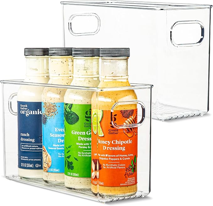 Plastic Food Storage 2 Pack Clear Container Bin by primebox