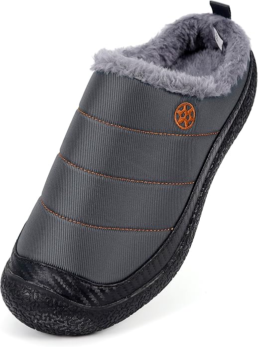 Womens Mens House Slippers Slip on Snow Winter Warm Fully Fur Lined Slippers - Image 2