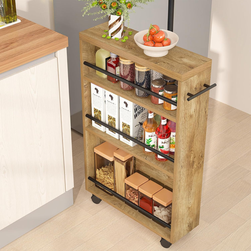 Tribesigns Slim Storage Cart, Rolling Narrow Kitchen Cart on Wheels for Small...