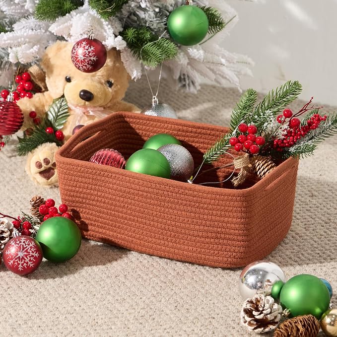 Small Storage Baskets for Organizing | Closet Organizer Bins | Shelf Toy Basket - Image 4