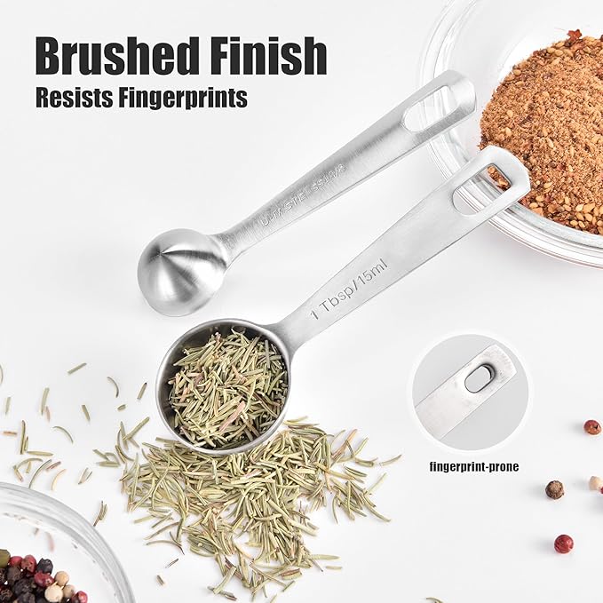 Doosu Measuring Spoons Set of 6-18/8 Stainless Steel Heavy Duty Teaspoons - Image 6