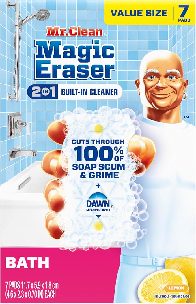 Mr. Clean Magic Eraser Sponge, Bathroom Cleaner, Soap Scum Shower & Tub Cleaner - Image 13