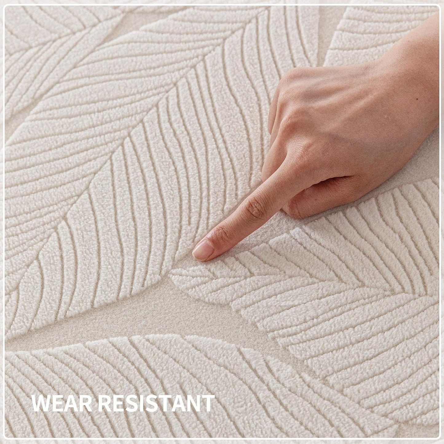 QIANMEW Couch Covers for Sectional Sofa, Washable Stretch Soft Sofa Cushion Covers L Shape Sofa Slipcovers Anti Slip Furniture Decor Protector for Pets (1PC Back Couch Cover,Ivory)