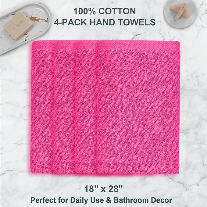 VOOVA & MOVAS Bathroom Hand Towels Set of 4, Large 18"x28" - Image 4