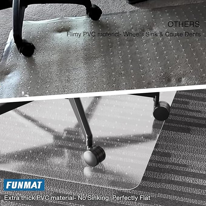 Chair Mat for Carpet, Non-Slip Office Vinyl Mat for Carpet - Image 6