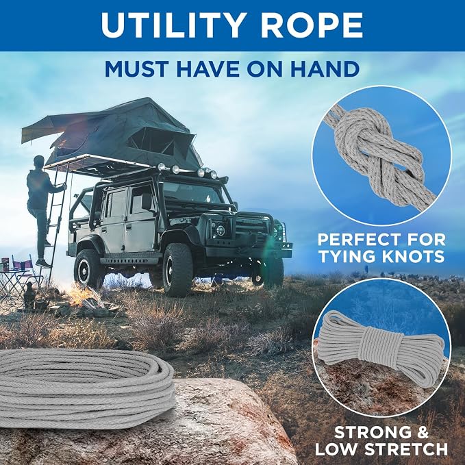 TECEUM Cotton Rope 3/16” – 50 FT – Strong All-Purpose Braided Rope – Natural - Image 6